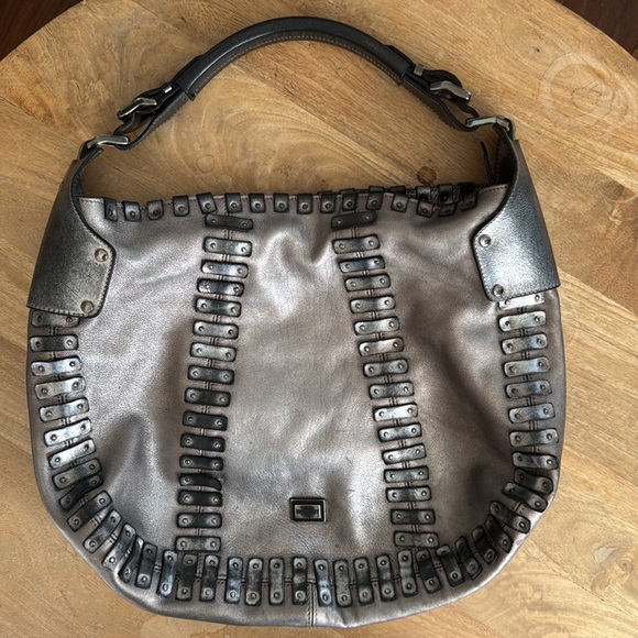 Burberry Embellished Metallic Leather Hobo Bag - Picture 10 of 10